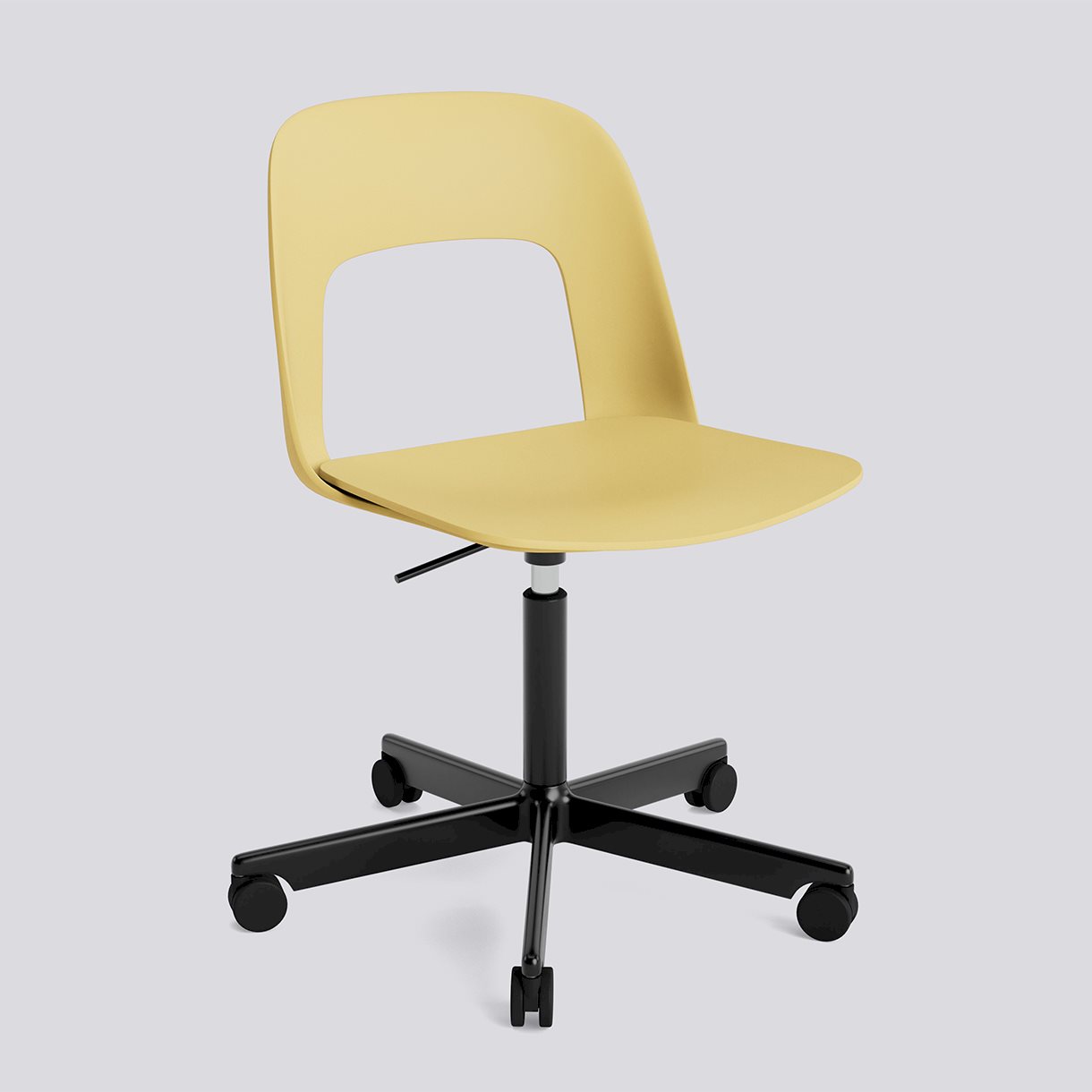 Layout Chair 141 Black powder coated aluminium 5 star swivel Gas lift Wheel base-Biscotti polypropylene shell/seat-None-None