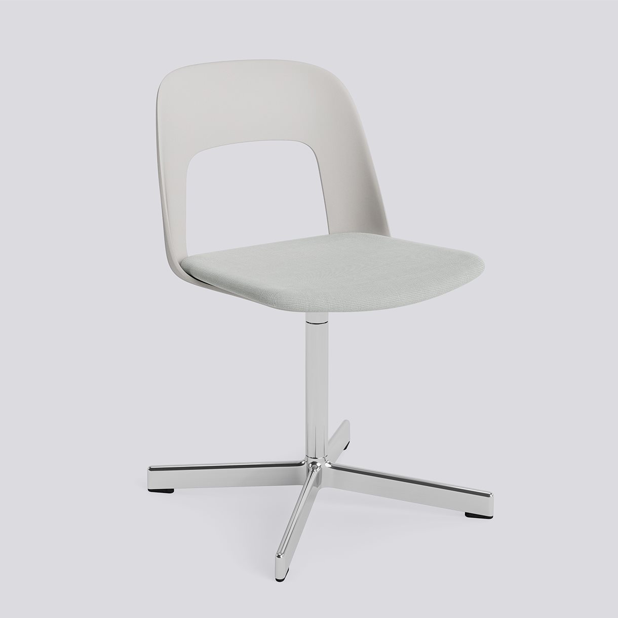 Layout Chair 133 Polished aluminium 4 star swivel base Standard glider-Sky grey polypropylene shell Seat upholstery-Naveli-113