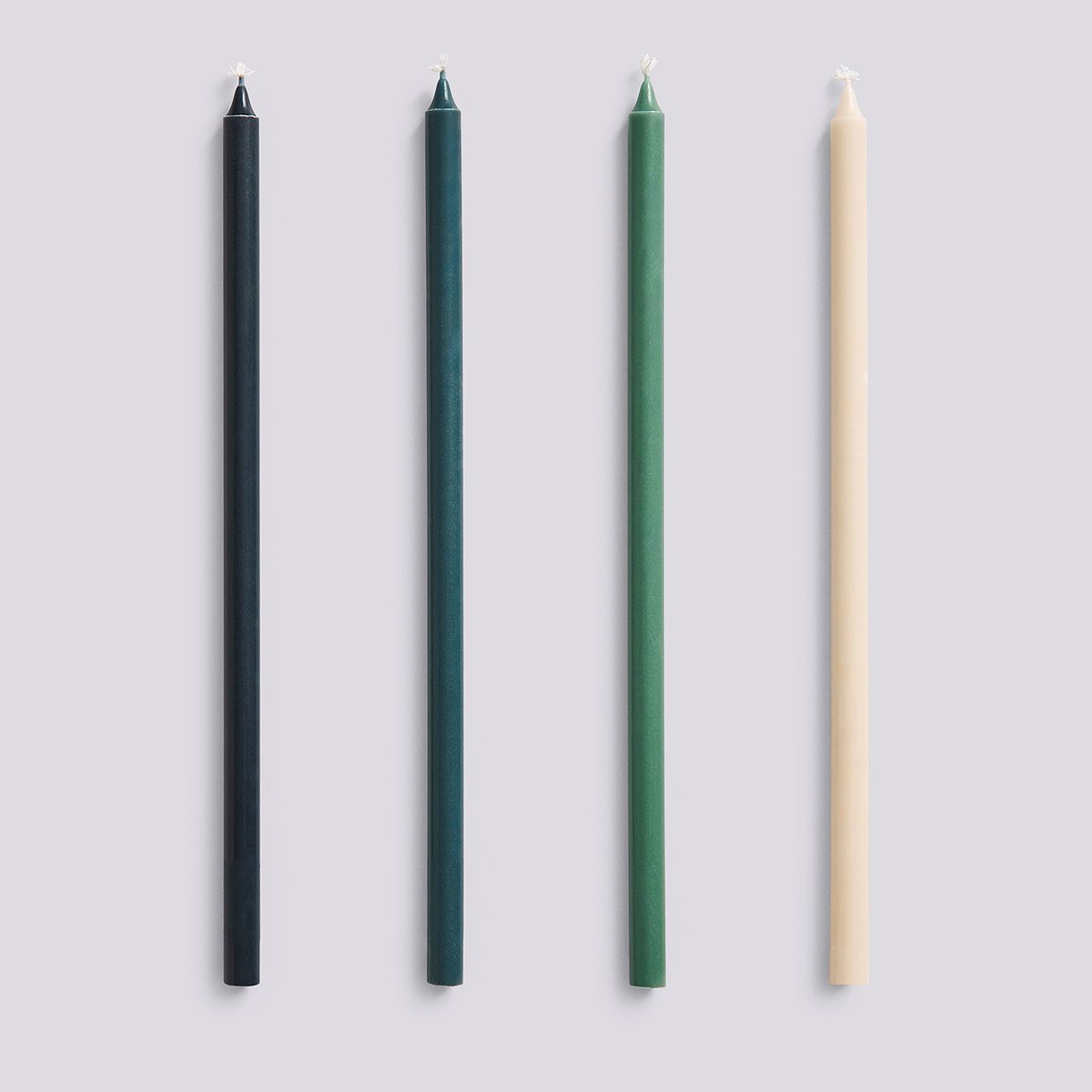  Slim Candle-Set of 4-Green and dark green