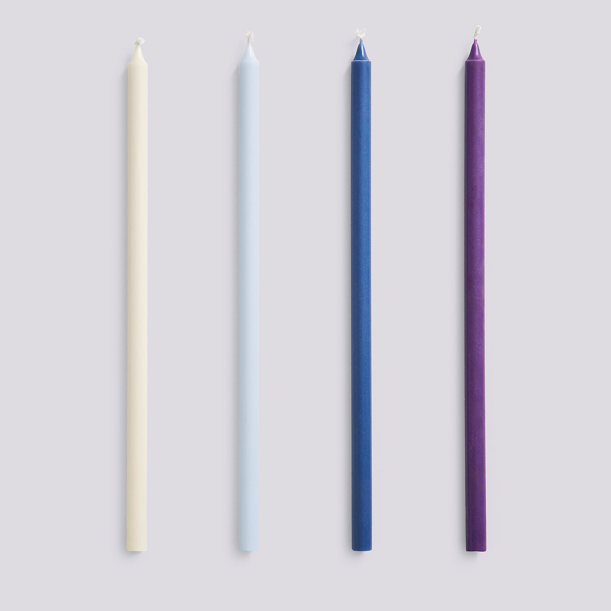  Slim Candle-Set of 4-Purple and blue