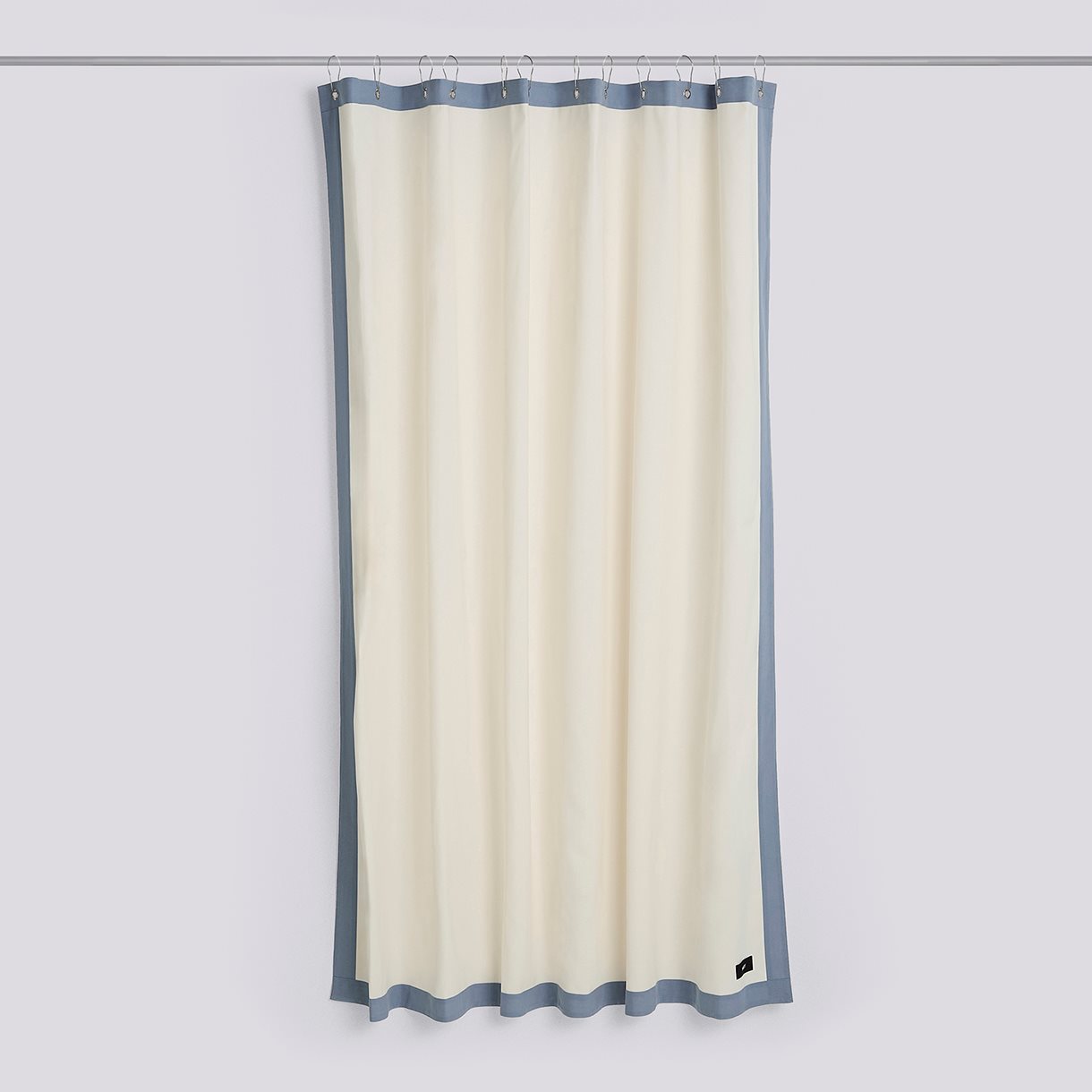 Outline Shower Curtain-Cream and blue