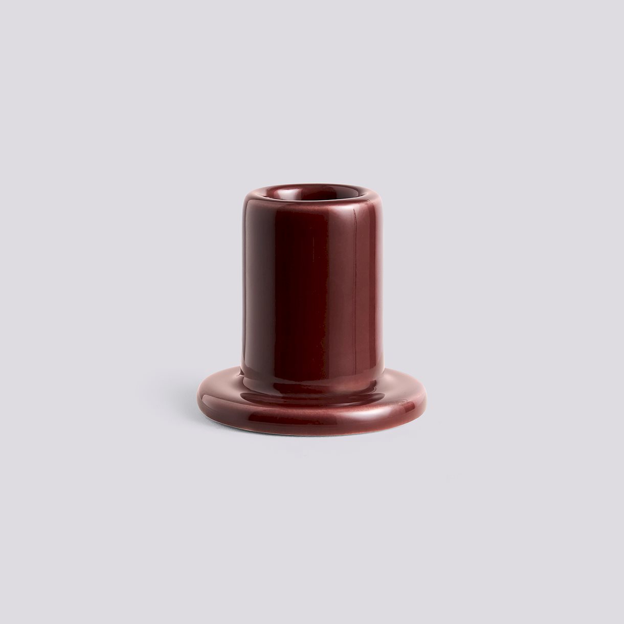  Tube Candleholder-Small-Chestnut brown