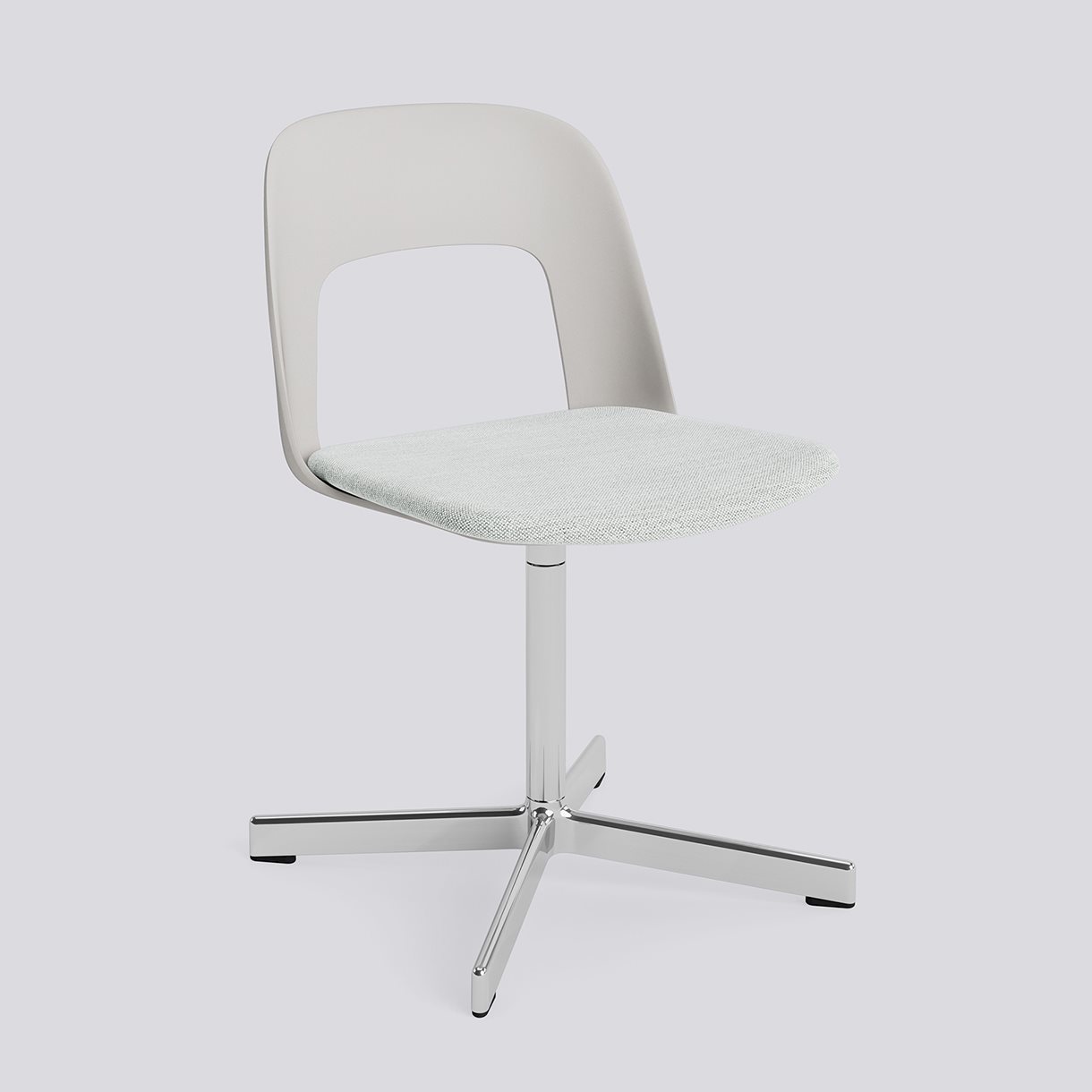  Layout Chair 133 Polished aluminium 4 star swivel base Standard glider-Sky grey polypropylene shell Seat upholstery-Mode-001