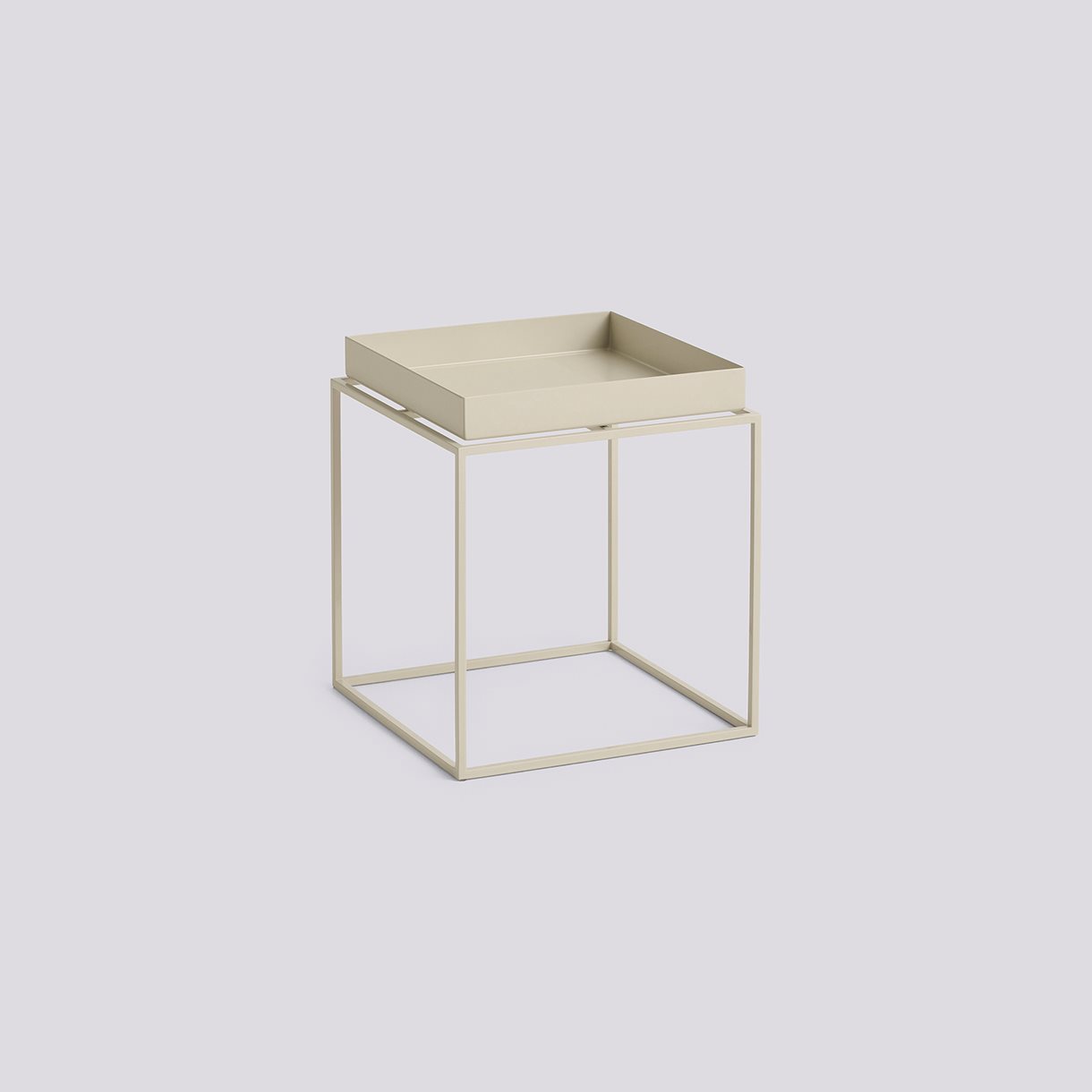 Tray Table Powder coated steel base-Small L30 x W30 x H34-Warm beige powder coated steel