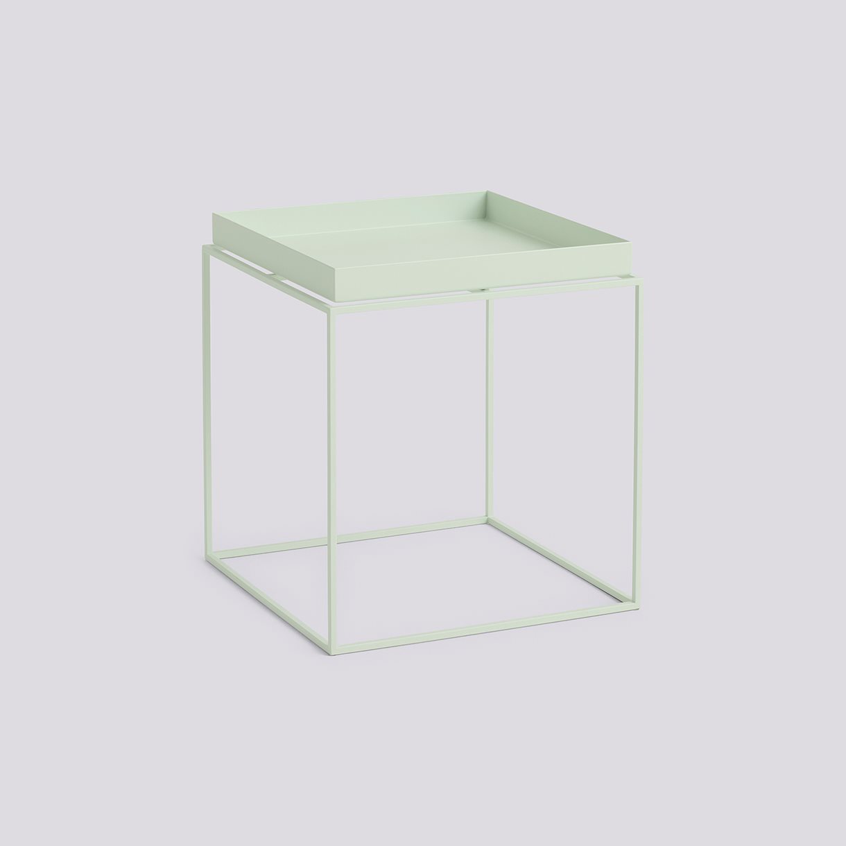  Tray Table Powder coated steel base-Medium L40 x W40 x H44-Soft mint powder coated steel