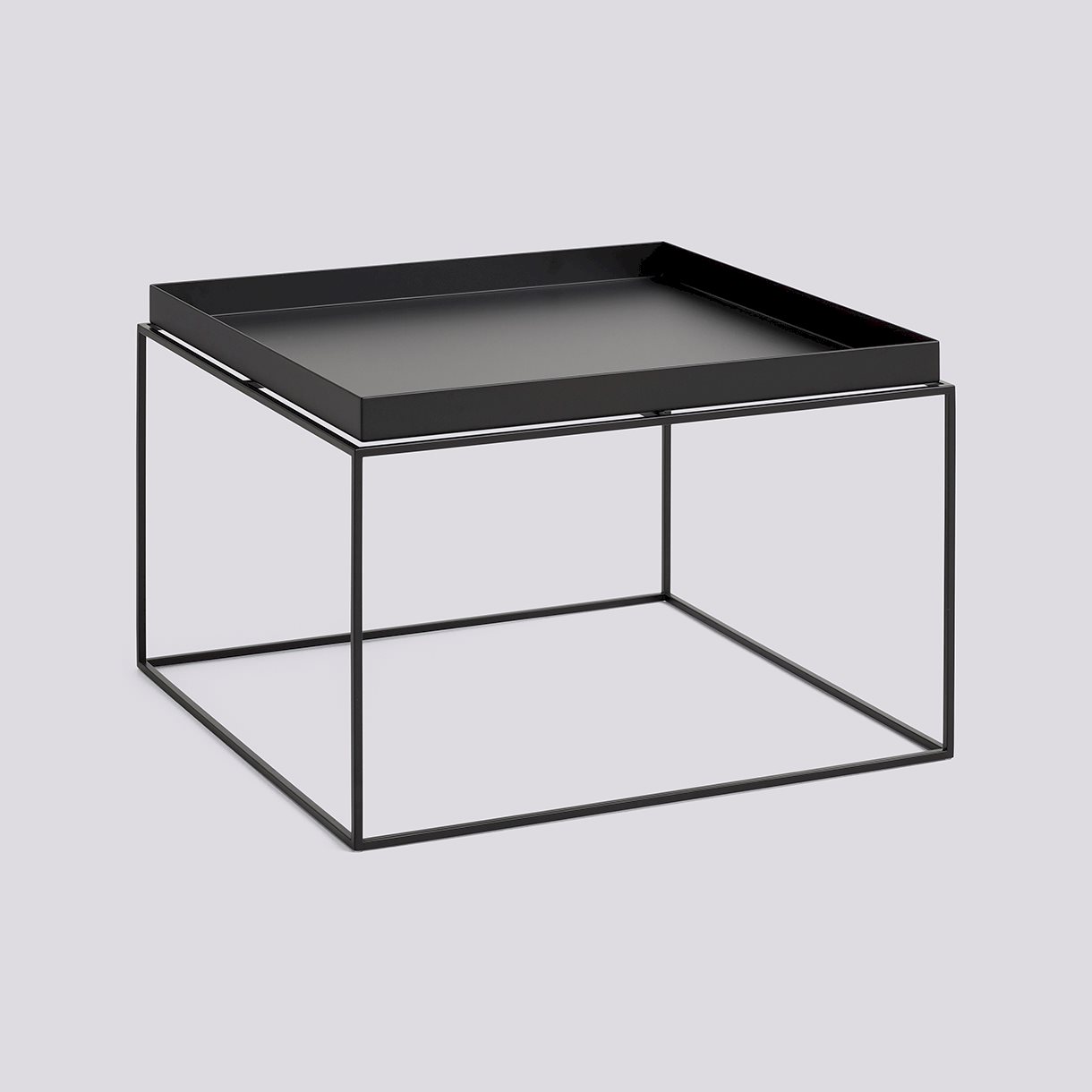 Tray Table-Coffee L60 x W60 x H39-Black powder coated steel