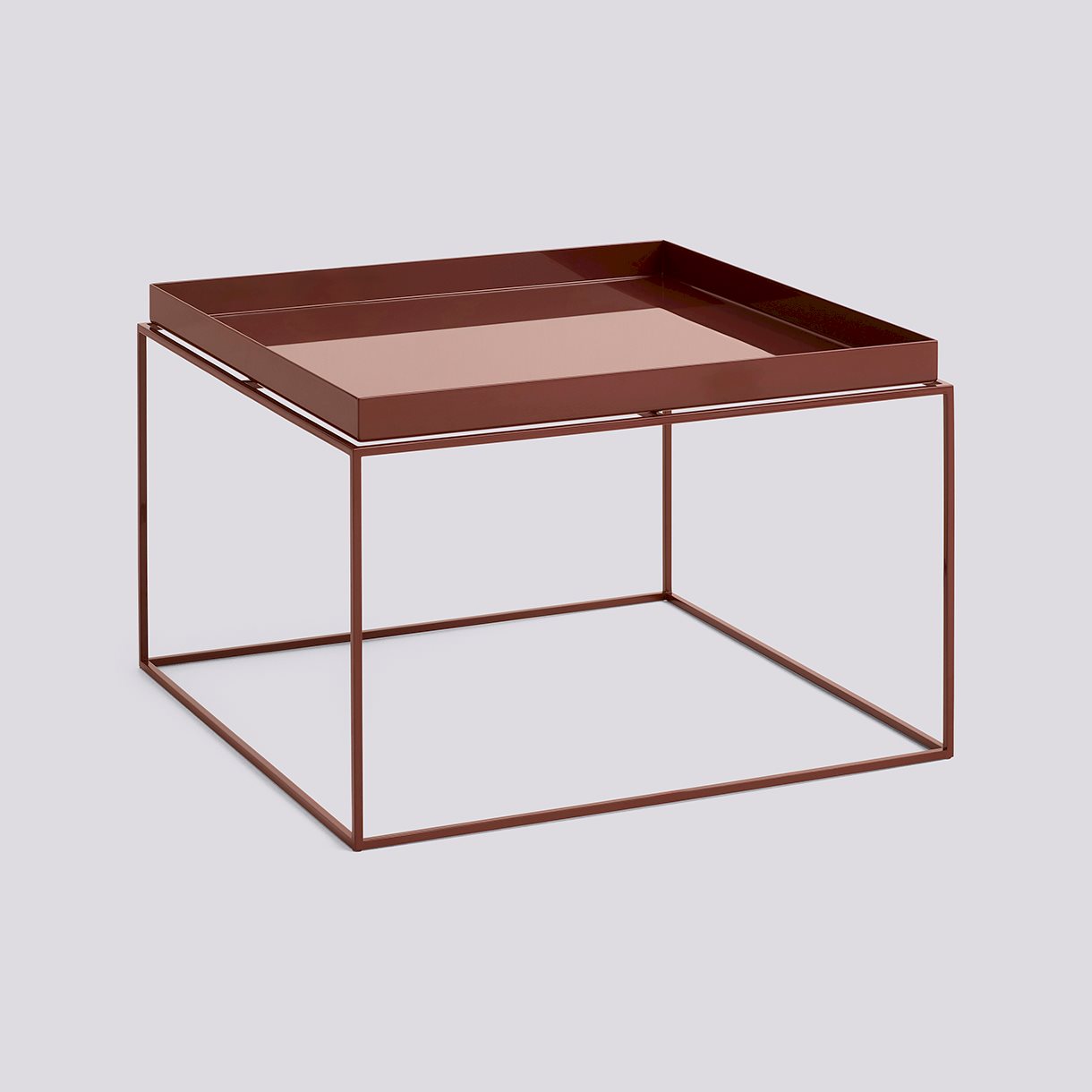  Tray Table-Coffee L60 x W60 x H39-Chocolate high gloss powder coated steel