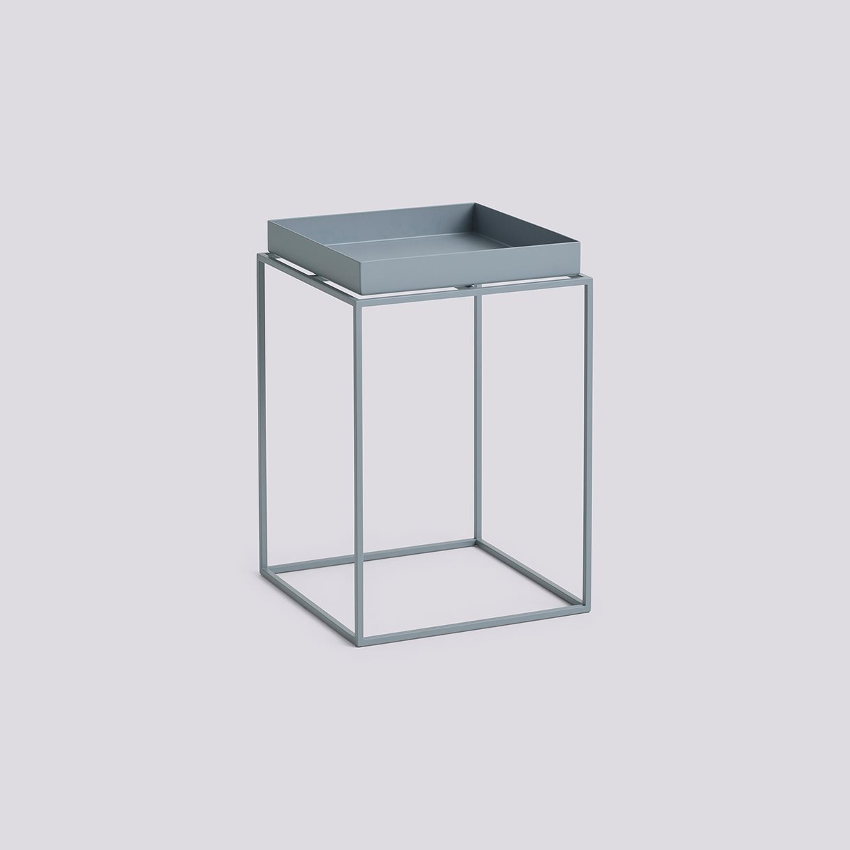 Tray Table Powder coated steel base-Small High L30 x W30 x H44-Pigeon blue powder coated steel