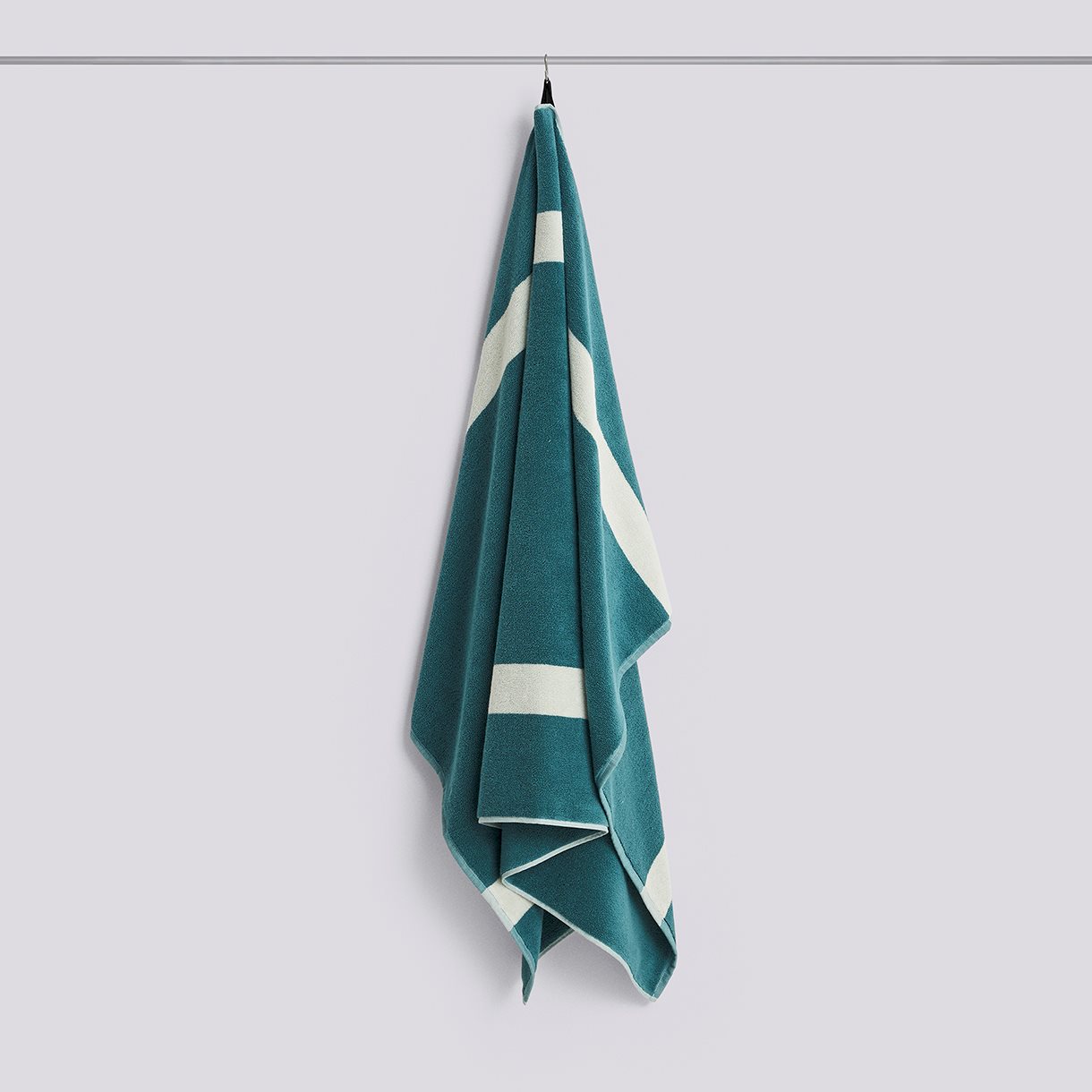  Stripe Bath Sheet-W100 x L150-Petrol blue