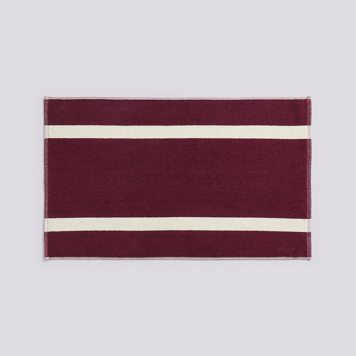 Stripe Bath Mat-W50 x L80-Burgundy