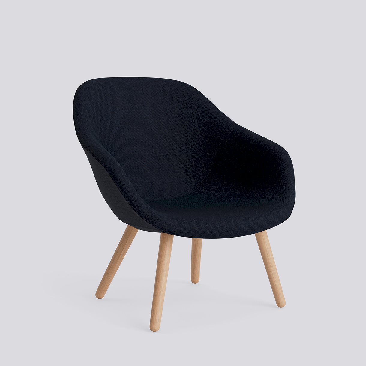  AAL82 Water-based lacquered solid oak 4 leg base-Full upholstery-Maglia-Blue black