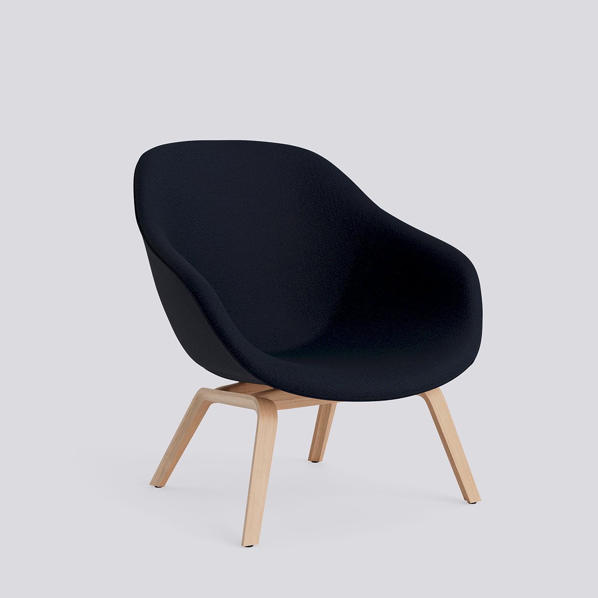 AAL83 Water-based lacquered oak veneer 4 leg moulded plywood base Standard glider-Full upholstery-Maglia-Blue black