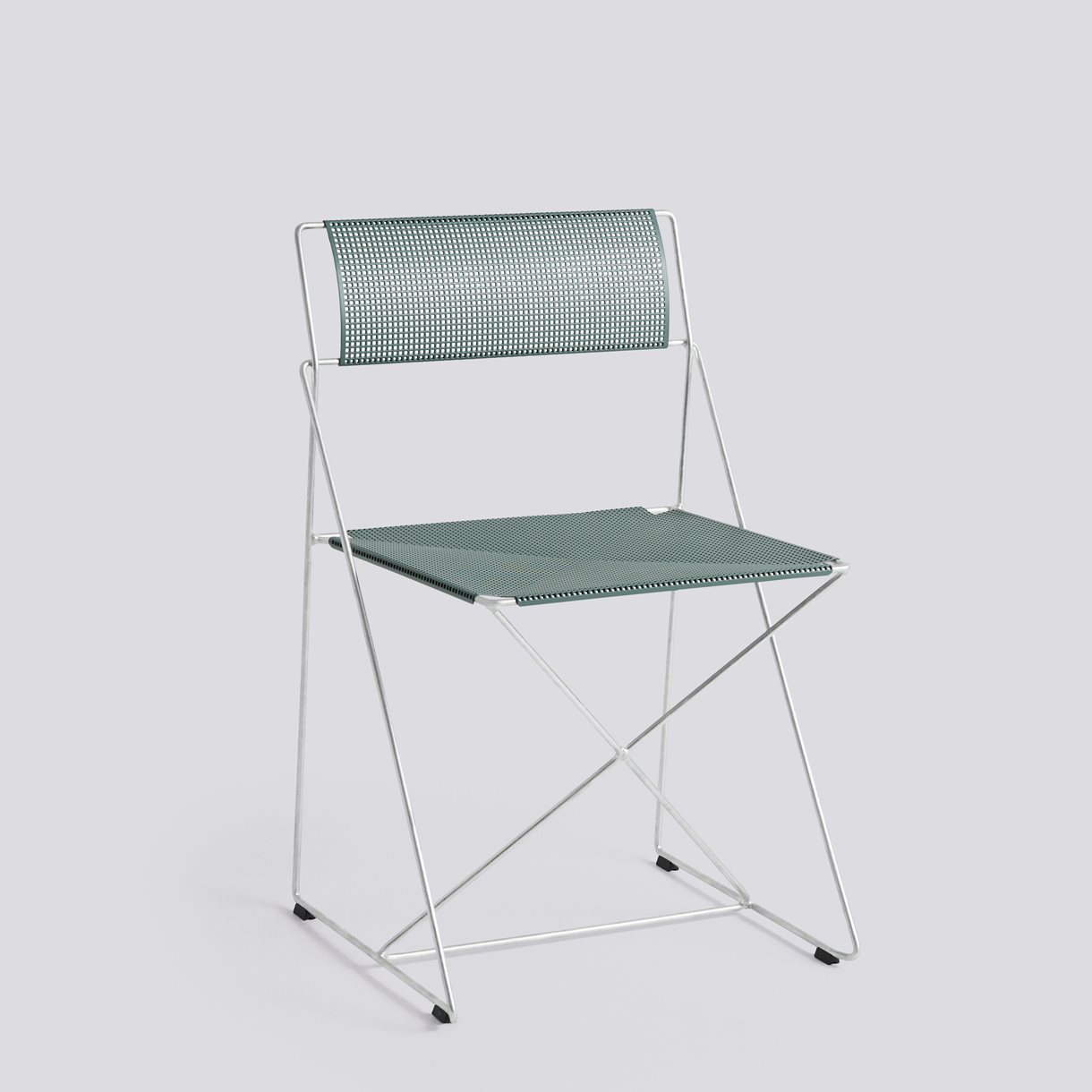 X-Line Chair Hot galvanised base-Moss powder coated seat/back