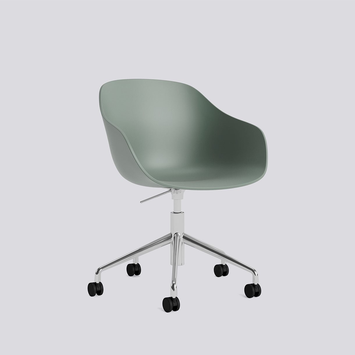  AAC252 Chair Polished alu 5 star swivel Gas lift Wheel base-Fall green 2.0 shell-None-None
