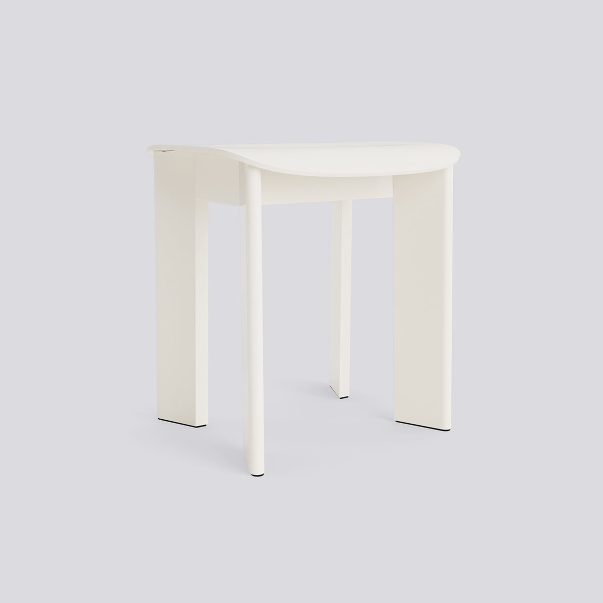 Chisel 10 Stool Standard glider-Cream white lacquered beech-None-None