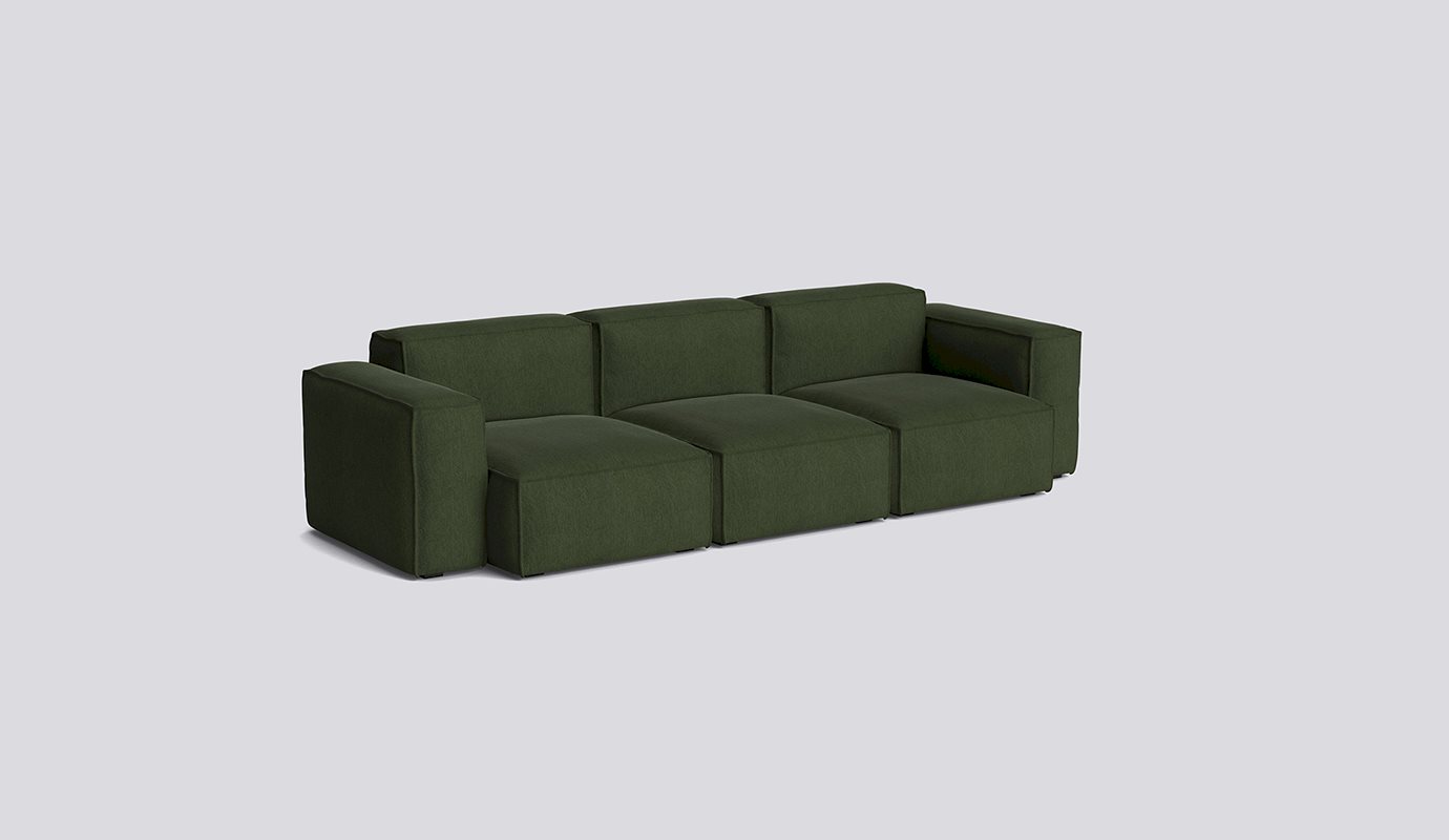 Mags Soft 3 Seater with Removable cover Low armrest Combination 1-Full upholstery-Turf-Dark green