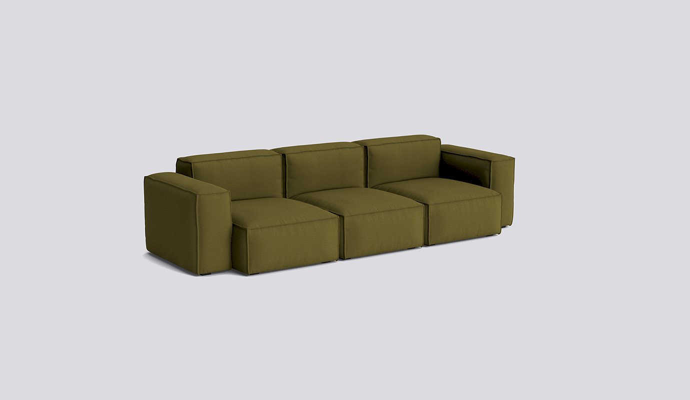 Mags Soft 3 Seater with Removable cover Low armrest Combination 1-Full upholstery-Steelcut-985