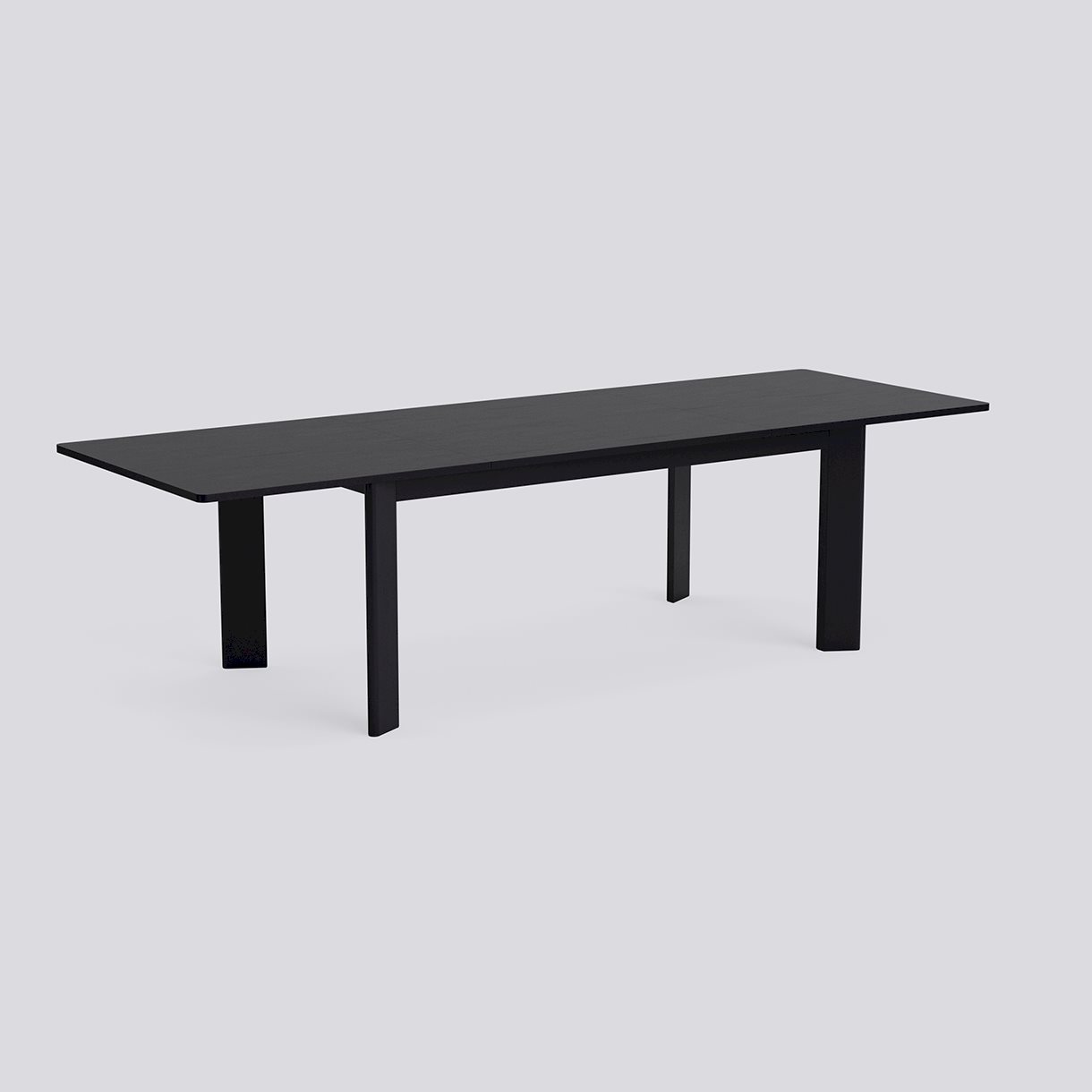  Chisel 630 Extendable Butterfly Table Rectangular Black lacquered oak Adjustable gliders-L180/280 x W95 x H74-Black lacquered oak veneer tabletop Black lacquered edge