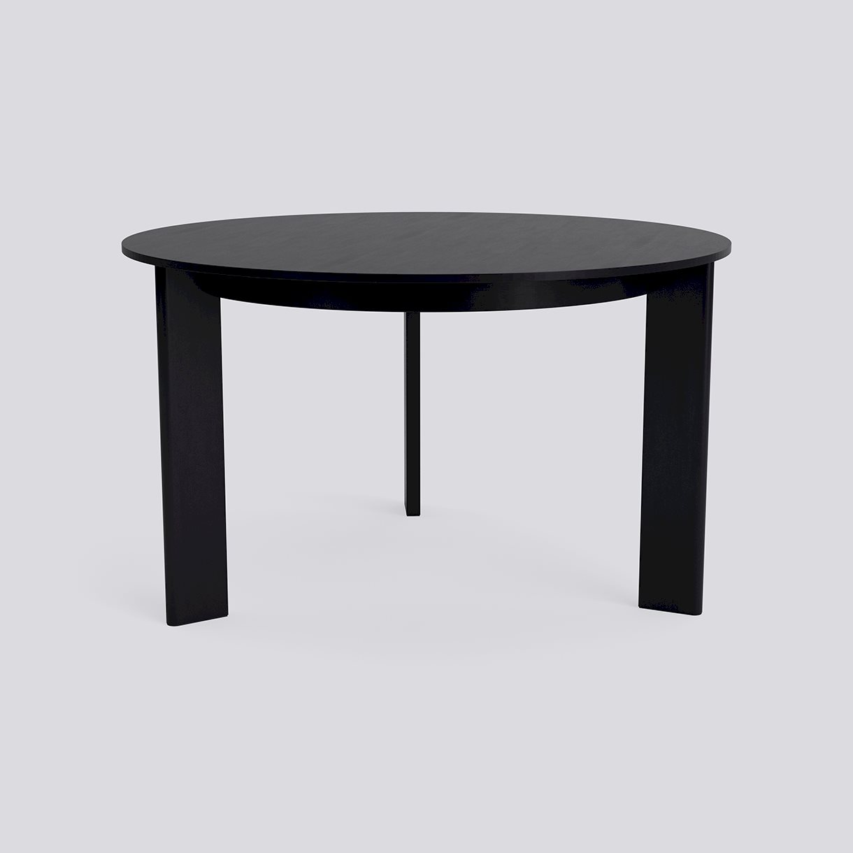  Chisel 20 Table Round 3 legs Black lacquered oak Adjustable gliders-Ø127 x H74-Black lacquered oak veneer tabletop Black lacquered edge
