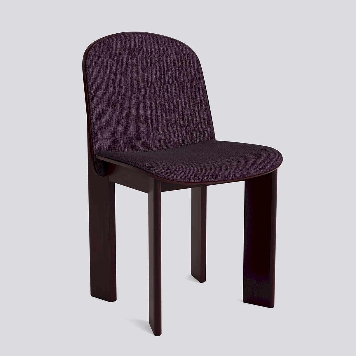 Chisel 65 Chair Standard glider-Dark bordeaux lacquered beech Front upholstery-Turf-Burgundy