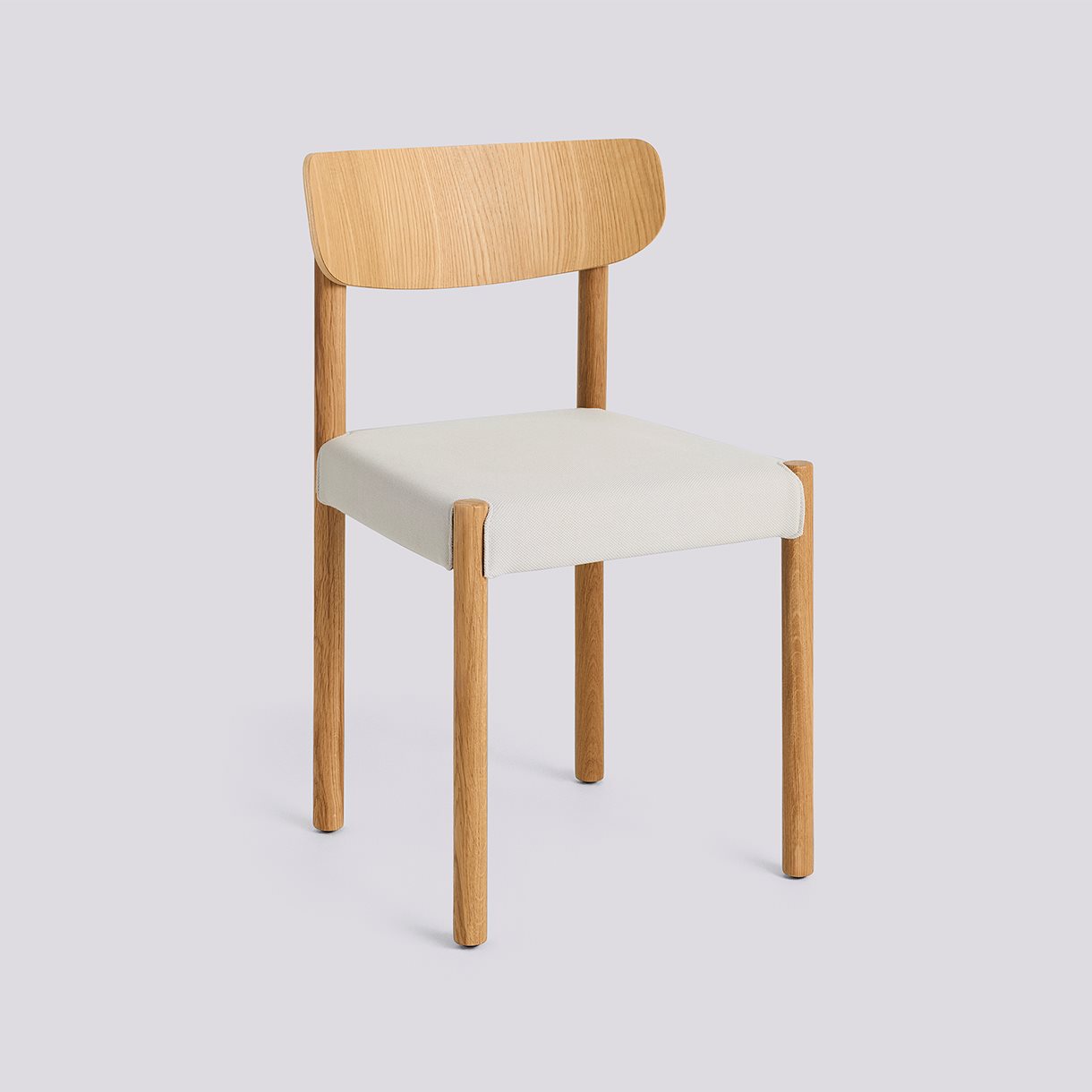 Pack Chair 11 Oiled solid oak 4 leg base Standard glider-Oak veneer back Seat upholstery-Steelcut-220
