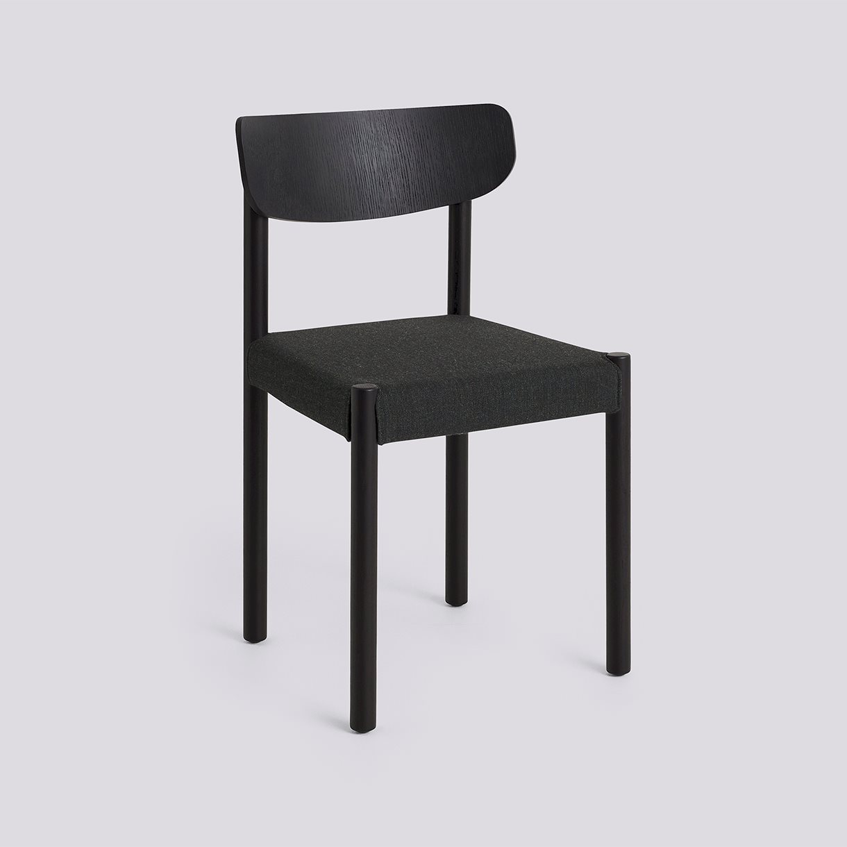Pack Chair 11 Iron black lacquered solid oak 4 leg base Standard glider-Iron black oak veneer back Seat upholstery-Remix-973