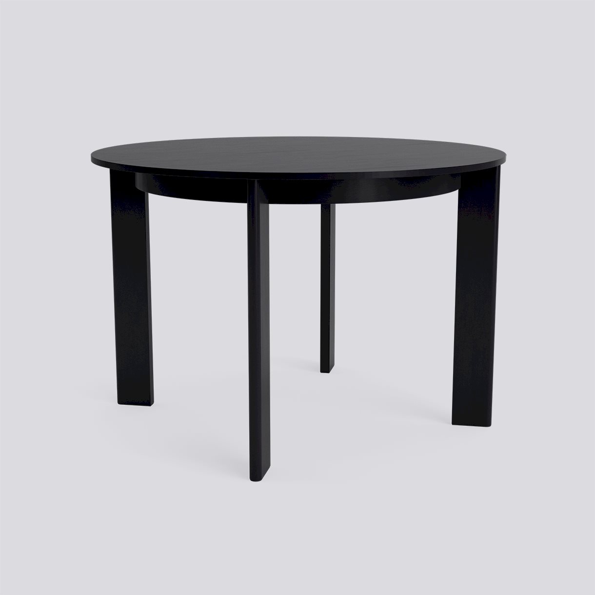 Chisel 25 Table Round 4 legs Black lacquered oak Adjustable gliders-Ø110 x H74-Black lacquered oak veneer tabletop Black lacquered edge