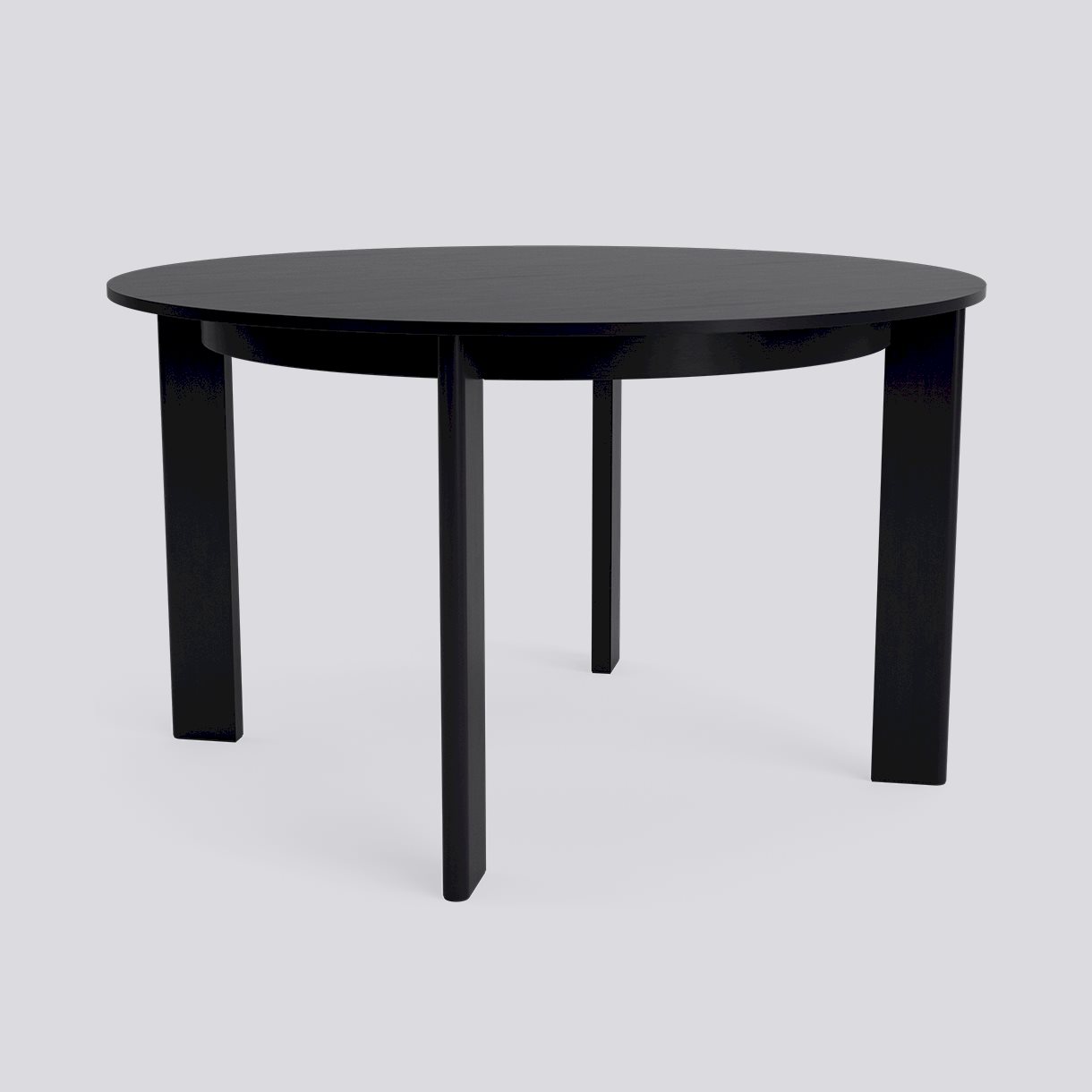 Chisel 25 Table Round 4 legs Black lacquered oak Adjustable gliders-Ø127 x H74-Black lacquered oak veneer tabletop Black lacquered edge