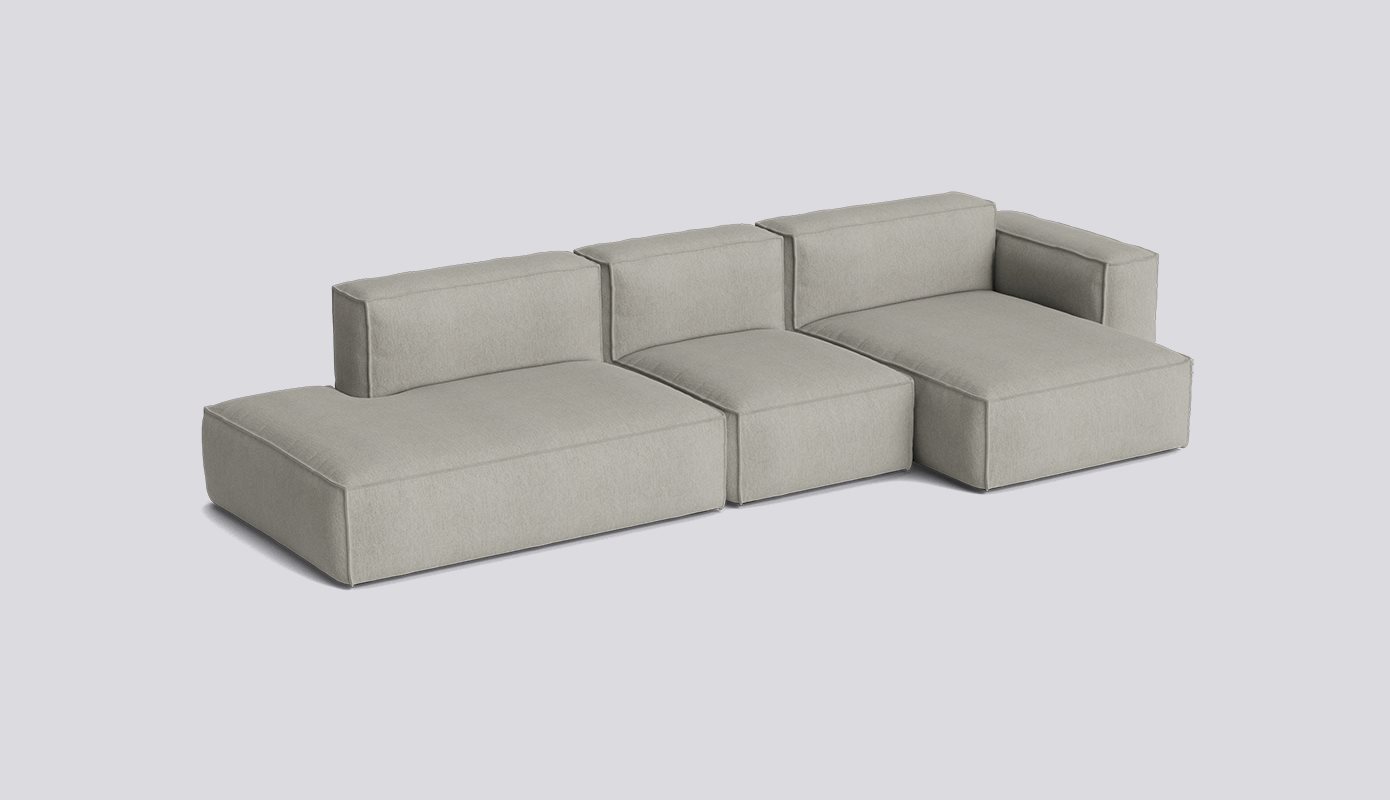 Mags Soft 3 Seater with Removable cover Low armrest Combination 4 Right-Full upholstery-Turf-Light grey