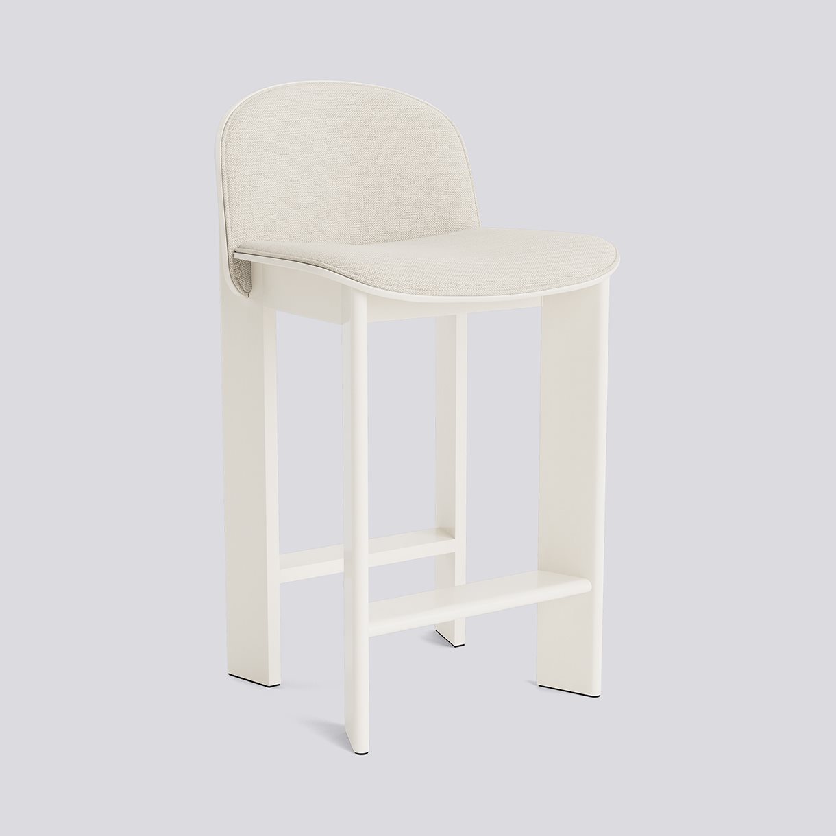 Chisel 35 Bar stool Low w. Backrest H65 Standard glider-Cream white lacquered beech Front upholstery-Mode-011