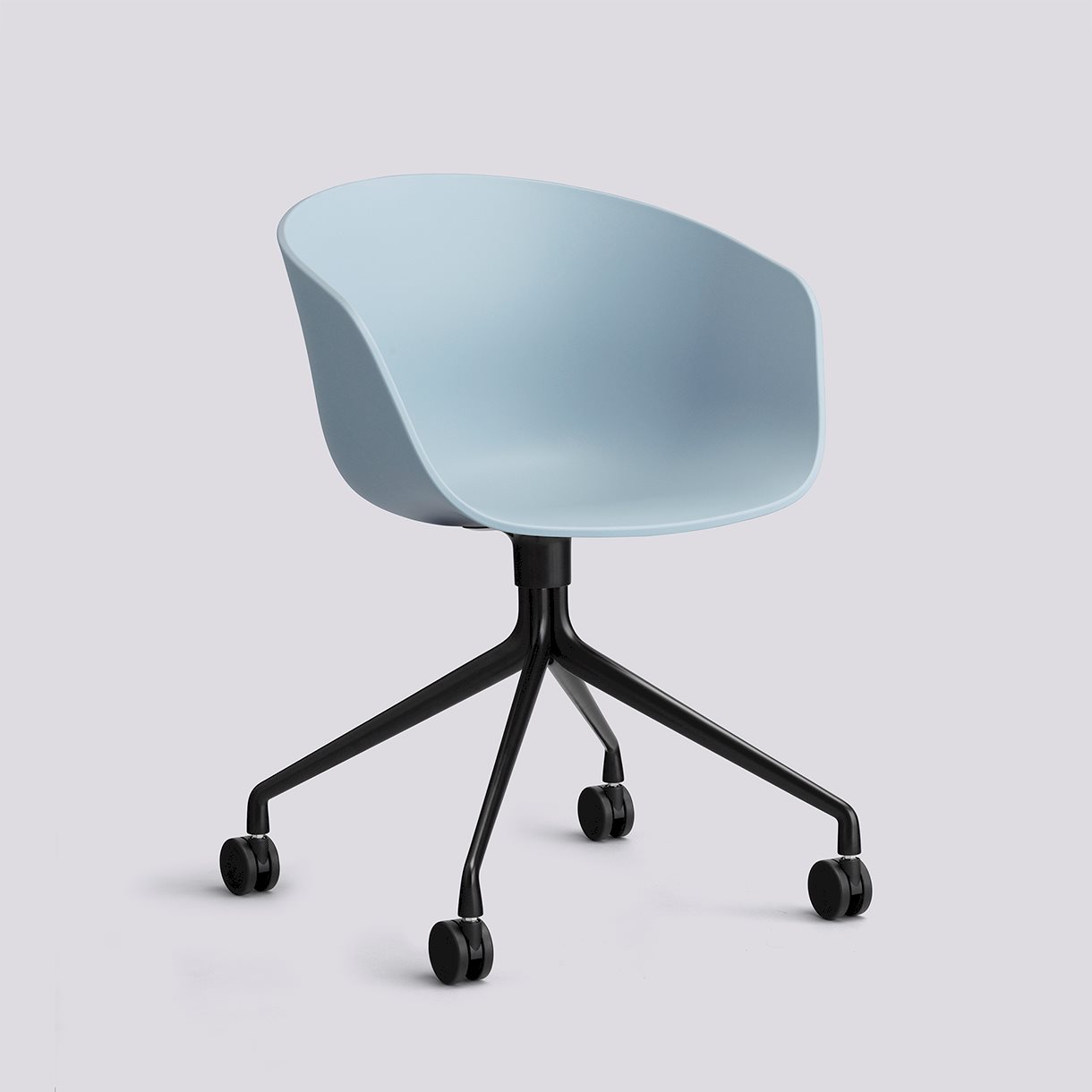  AAC24 Black powder coated aluminium 4 star swivel wheel base-Slate blue 2.0 shell-None-None