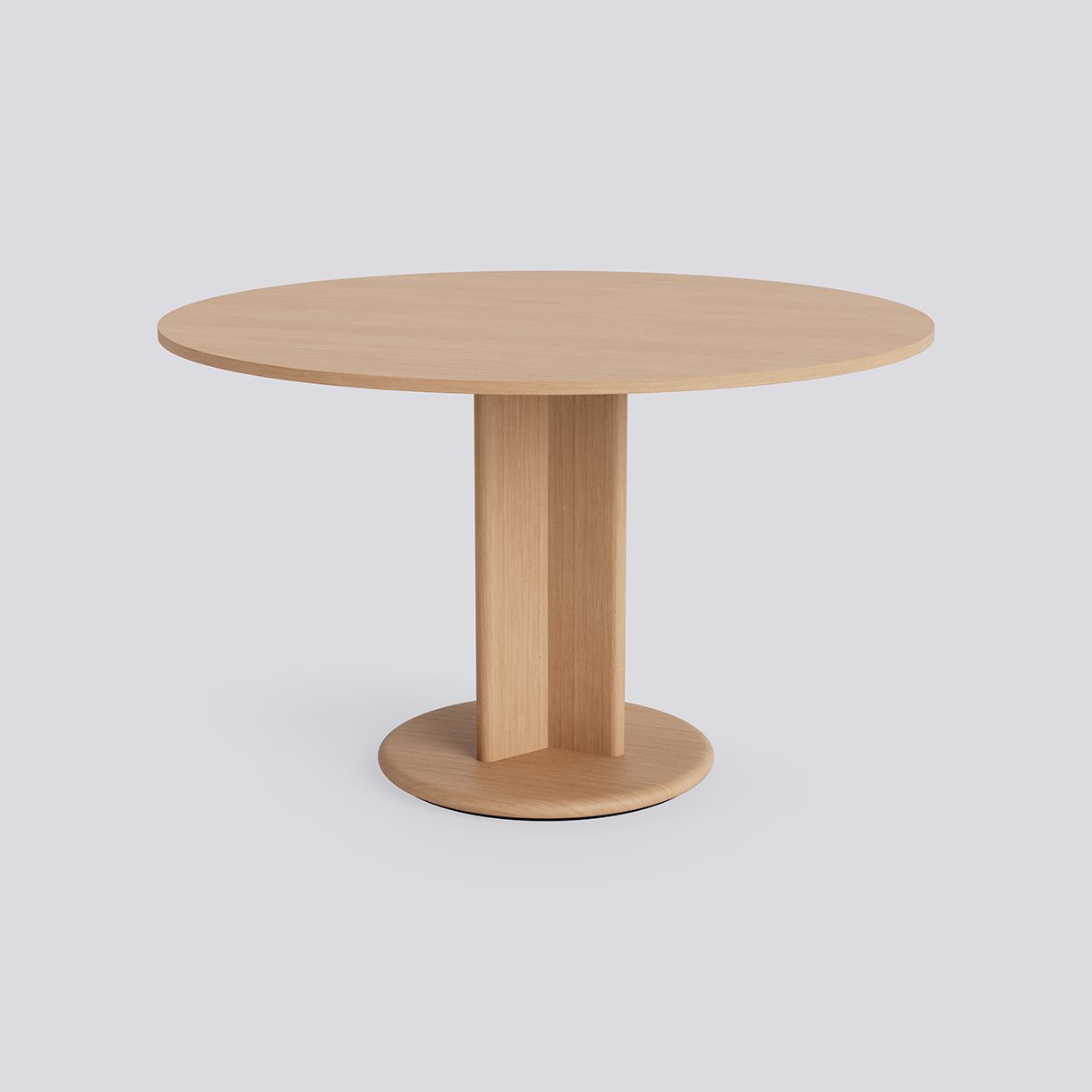 Chisel 29 Table Round Column base Lacquered oak-Ø120 x H74-Lacquered oak veneer tabletop Lacquered edge