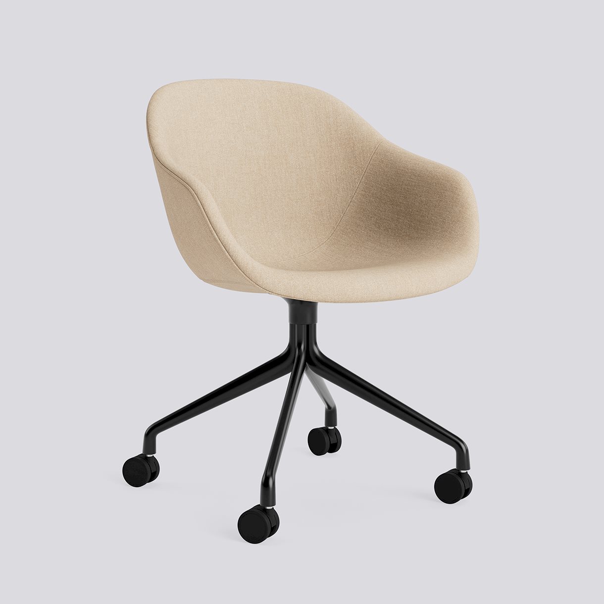  AAC225 Black powder coated aluminium 4 star swivel wheel base-Full upholstery-Metaphor-035